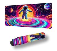 Mouse Mat Color Mouse Pad Large 90 x 40 cm XXL Waterproof Desk Matt with Stitched Edges and Non-Slip Rubber Base, Extended Gaming Mousemat Astronaut Keyboard Mat, for Gaming Office Desk Decor S-9562