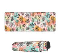 Mouse Mat Colorful Doodle Cactus Flower Large Mouse Pads Stitched Edges Writing Mat, For Travel, Work, Computer, 80x30cm