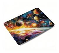 Mouse Mat Colorful Gaming Mouse Pad, Optimised for Gaming Sensors, Moderate Surface Friction, Improved Precision and Speed, Non-Slip Mousepad for Computers, Laptop, PC, 23 x 18 x 3 mm, Planet 0o-84