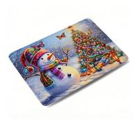 Mouse Mat Colorful Gaming Mouse Pad, Optimised for Gaming Sensors, Moderate Surface Friction, Improved Precision and Speed, Non-Slip Mousepad for Computers, Laptop, PC, 34 x 28 x 3 mm, Snowman 0o-85