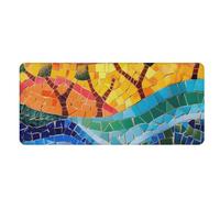 Mouse Mat Colorful Geometry Mouse Pad Thickened Desk Mat Comfortable Mousepad Anti-Fray Stitched Edges Mousemat Durable Non-Slip Desk Pad Office Computer Accessories 300x600x3mm