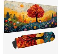 Mouse Mat Colorful Mouse Pad Large 19.7x9.8x0.12 XXL Waterproof Desk Matt with Stitched Edges and Non-Slip Rubber Base,Extended Gaming Mousemat Tree Keyboard Mat for Gaming Office Desk Decor Gifts W-2