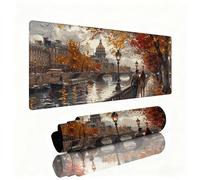 Mouse Mat Couples xxl 600x300x3mm Desk Pad City Gaming Mouse Mat with Stitched Edges Waterproof Surface Wear-Resistant,Non-Slip Rubber Base Improves Speed and Accuracy for Christmas Decorations W1-296