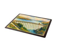 MOUSE MAT - Craigh Goch Dam. Elan Valley - Vintage Art Style