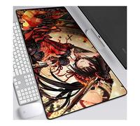 Mouse Mat Date a live Extended Gaming Mouse Pad, 800x300mm Mouse Mat Large Size 3mm Thick Waterproof Anime Mouse Mat Gaming Non-slip Rubber Base and Stitched Edge,for computer PC, A