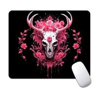 Mouse Mat Deer Skull Pink Camouflage Computer Mouse Pad Soft Durable Table Mat, For Computer, Laptop, Travel, 25x30cm