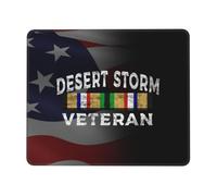 Mouse Mat Desert Storm Veteran Table Mat Stitched Edges Soft Computer Mouse Mat, For Travel, Home, Desk, Work, 25x30cm