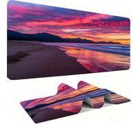 Mouse Mat, Desk Mat Large 1000x500x3mm XL Mousepad - Mouse Pad Gaming - Improved Precision and Speed - Non-Slip Rubber Base, Waterproof Surface, Stable on Smooth Surfaces Beach Sunset j0zj-370