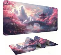 Mouse Mat, Desk Mat Large 1000x500x3mm XL Mousepad - Mouse Pad Gaming - Improved Precision and Speed - Non-Slip Rubber Base, Waterproof Surface, Stable on Smooth Surfaces Bridge Landscape j0zj-322