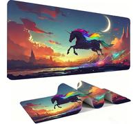 Mouse Mat, Desk Mat Large 1000x500x3mm XL Mousepad - Mouse Pad Gaming - Improved Precision and Speed - Non-Slip Rubber Base, Waterproof Surface, Stable on Smooth Surfaces Unicorn Dreamy j0zj-664