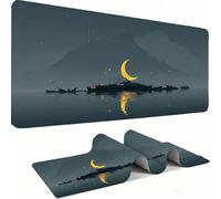 Mouse Mat, Desk Mat Large 1500x800x3mm XL Mousepad - Mouse Pad Gaming - Improved Precision and Speed - Non-Slip Rubber Base, Waterproof Surface, Stable on Smooth Surfaces Moon Landscape j0zj-265