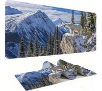 Mouse Mat, Desk Mat Large 600x300x3mm XL Mousepad - Mouse Pad Gaming - Improved Precision and Speed - Non-Slip Rubber Base, Waterproof Surface, Stable on Smooth Surfaces Polar Bear Animal j0zj-883