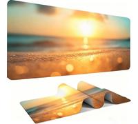 Mouse Mat, Desk Mat Large 700x300x3mm XL Mousepad - Mouse Pad Gaming - Improved Precision and Speed - Non-Slip Rubber Base, Waterproof Surface, Stable on Smooth Surfaces Beach Landscape j0zj-349