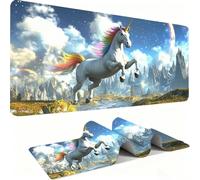 Mouse Mat, Desk Mat Large 700x300x3mm XL Mousepad - Mouse Pad Gaming - Improved Precision and Speed - Non-Slip Rubber Base, Waterproof Surface, Stable on Smooth Surfaces Unicorn Dreamy j0zj-667