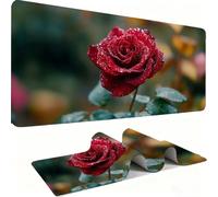 Mouse Mat, Desk Mat Large 800x300x3mm XL Mousepad - Mouse Pad Gaming - Improved Precision and Speed - Non-Slip Rubber Base, Waterproof Surface, Stable on Smooth Surfaces Rose Landscape j0zj-16
