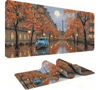 Mouse Mat, Desk Mat Large 800x300x3mm XL Mousepad - Mouse Pad Gaming - Improved Precision and Speed - Non-Slip Rubber Base, Waterproof Surface, Stable on Smooth Surfaces Iron Tower Landscape j0zj-148