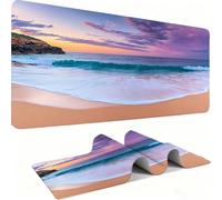 Mouse Mat, Desk Mat Large 800x400x3mm XL Mousepad - Mouse Pad Gaming - Improved Precision and Speed - Non-Slip Rubber Base, Waterproof Surface, Stable on Smooth Surfaces Beach Landscape j0zj-352