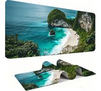 Mouse Mat, Desk Mat Large 900x400x3mm XL Mousepad - Mouse Pad Gaming - Improved Precision and Speed - Non-Slip Rubber Base, Waterproof Surface, Stable on Smooth Surfaces Beach Mountain j0zj-262