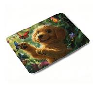 Mouse Mat, Dog Mouse Pad, Washable Small Mousepads, 320x260x3mm, Mousemat with Non-Slip, Portable Desk Mat for Laptop Working Studying, Smooth Surface Desk Accessories, Waterproof, Butterfly 0o-379