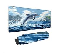 Mouse Mat Dolphin Gaming Mouse Pad Large 1000x500 mm Waterproof Mousepad Ocean Desk Mat Non-Slip Rubber Base PC Accessories Desk Pad with Stitched Edges Keyboard Mousemat for Gaming Office Gifts U-43