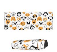Mouse Mat Doodle Dogs Pug Corgi Husky Large Mouse Pads Portable Writing Mat, For Office, Study, Computer, 80x30cm
