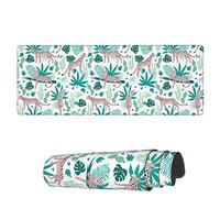 Mouse Mat Doodle Leopard Tropical Leaves Large Mouse Pads Decor Computer Mousepad, For Work, Laptop, Home, 80x30cm