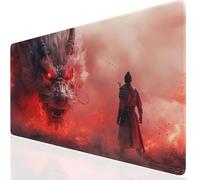 Mouse Mat Dragon 800x400x3mm Washable Large Mouse Pad Red, Desk Mat Non-Slip Rubber Base Stitched Edge-Smooth Cloth Surface, Waterproof Laptop Desk Pad for Office, Work, MacBook, PC, Home UK-6177
