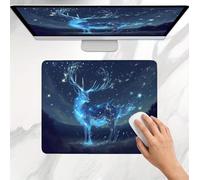 Mouse Mat Dream Deer, Small Mouse Pad 29 x 24 cm, Ultra Thin Improves Speed and Accuracy, Non-Slip Rubber Base, with Stitched Edges, Wear-Resistant, Waterproof Mousepad for Office & Home j0j-330