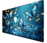 Mouse Mat Dream Mouse Pad Butterfly Gaming Desk Mat Large 1600x800x3mm, Non-Slip Rubber Base, Waterproof Surface, Stitched Edges, Pretty Mousepad for Office and Home Laptop, Desk Accessories K7-901