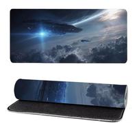 Mouse Mat Earth 1200x600x3mm, Mouse Pad Large Spaceship, Desk Accessories, Extra Large Size Improve Mobility Accuracy and Speed, Desk Pad with Non Slip Base and Stitched Edge for Office/Gaming MM-91