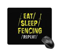 Mouse Mat Eat Sleep Fencing Repeat Mousepads Non-Slip Mice Pad Rubber Base Mouse Pad For Work Laptop Office And Home S