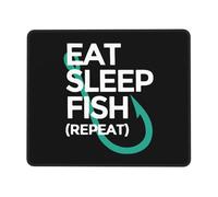 Mouse Mat Eat Sleep Fish Repeat Mouse Pad Rubber Base Desk Mat Square Mousepad For Work Office And Home Gaming L