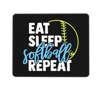 Mouse Mat Eat Sleep Softball Mousepads Waterproof Mousepad Stitched Edge Desk Mat For Work Office And Home Gaming L