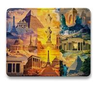 Mouse Mat, Egypt Mouse Pad, Small Mousepads Architecture, 290x240x3mm, Mousemat with Non-Slip, Desk Mat Portable for Office Laptop Working Studying, Smooth Surface Desk Accessories, Washable c0-1