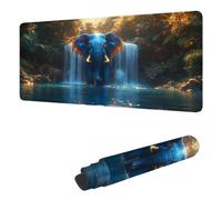 Mouse Mat Elephant Mouse Pad Large 500 x 250 x 3 mm XXL Mousepad with Stitched Edges and Non-Slip Rubber Base, Improves Speed and Precision Gaming Mousemat Fall for Home Office Decor, Gifts H-2063