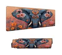 Mouse Mat Elephant Mouse Pad Large 70 x 40 cm XXL Mousepad with Stitched Edges and Non-Slip Rubber Base Keyboard Desk Pad, Improves Speed and Precision Gaming Mousemat Animal for Home Office Decor H-4