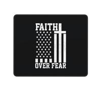 Mouse Mat Faith Over Fear Patriotic Faithful Christianty Mousepads Durable Mousepad Square Mice Pad For Gaming Office And Home Work S