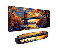 Mouse Mat Fall, Large Gaming Mouse Pad 900x400 mm, Desk Mat with Rubber Base, Mousepad with Waterproof, Soft Smooth Surface, Desk Pad with Stitched Edges for Keyboard Gaming Home Office Work D-1