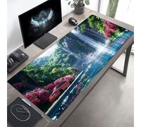 Mouse Mat Fall Large Gaming Mouse Pad Blue Stitched Edges, Mousepad Non Slip Rubber Base, Waterproof Soft Cloth, Computer Accessories for Office Decoration, Gifts 700x300x3 mm PjY6852 D-U