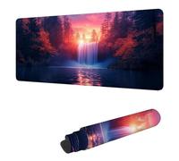 Mouse Mat Fall Mouse Pad Large 500 x 250 x 3 mm XXL Mousepad with Stitched Edges and Non-Slip Rubber Base, Improves Speed and Precision Gaming Mousemat Forest for Home Office Decor, Gifts Men H-1613