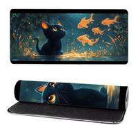 Mouse Mat Fish 800x400x3mm, Mouse Pad Large Cat, Desk Accessories, Extra Large Size Improve Mobility Accuracy and Speed, Desk Pad with Non Slip Base and Stitched Edge for Office/Gaming MM-436