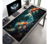 Mouse Mat Fish Large Gaming Mouse Pad Black Stitched Edges, Mousepad Non Slip Rubber Base, Waterproof Soft Cloth, Computer Accessories for Office Decoration, Gifts 100 x 40cm PjY11006 P-9