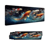 Mouse Mat Fish Mouse Pad Large 120 x 40 cm XXL Mousepad with Stitched Edges and Non-Slip Rubber Base Keyboard Desk Pad, Improves Speed and Precision Gaming Mousemat Animal for Home Office Decor H-5509