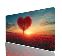 Mouse Mat Flower Large Gaming Mouse Pad 32x16x 0.12in, Desk Mat Large as Mousepad for Laptop Desktop Pc Gaming Keyboard Improve Accuracy and Speed, Sunset Mousemat for Desk Decor Gifts JXL-2151