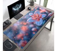 Mouse Mat Flower Large Gaming Mouse Pad Pink Stitched Edges, Mousepad Non Slip Rubber Base, Waterproof Soft Cloth, Computer Accessories for Office Decoration, Gifts 100 x 40cm PjY8606 Y-O