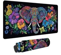 Mouse Mat Flower Mouse Pad 600 x 300 x 3 mm Large Gaming Mousepad,2025 New Desk Protector Mat with Anti-Slip Base,Waterproof&Durable Mousemat, Office Desk Accessories for Men (60x30cm Elephant)-dd1933