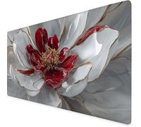 Mouse Mat Flower Mouse Pad Diamond Gaming Desk Mat Large 900x300x3mm, Non-Slip Rubber Base, Waterproof Surface, Stitched Edges, Pretty Cute Mousepad for Office and Home Laptop, Desk Accessories K7-937