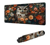 Mouse Mat Flower Mouse Pad Large 500x250x3 mm XXL Mousepad with Stitched Edges and Non-Slip Rubber Base, Improves Speed and Precision Gaming Mousemat Owl for Home Office Decor, Gifts for Men H-4412
