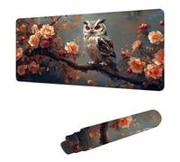Mouse Mat Flower Mouse Pad Large 900x300x3 mm XXL Mousepad with Stitched Edges and Non-Slip Rubber Base, Improves Speed and Precision Gaming Mousemat Owl for Home Office Decor, Gifts for Men H-7178