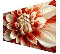 Mouse Mat Flower Mouse Pad Red Gaming Desk Mat Large 1500x800x3mm, Non-Slip Rubber Base, Waterproof Surface, Stitched Edges, Cute Mousepad for Office and Home Laptop, Desk Accessories For Women K7-815